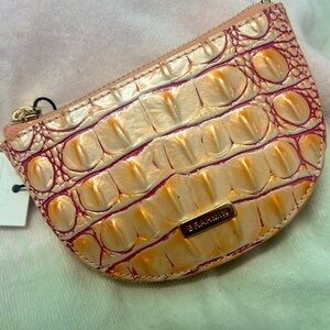 Brahmin apricot rose Melbourne coin wallet leather, one of a kind NWT must have!